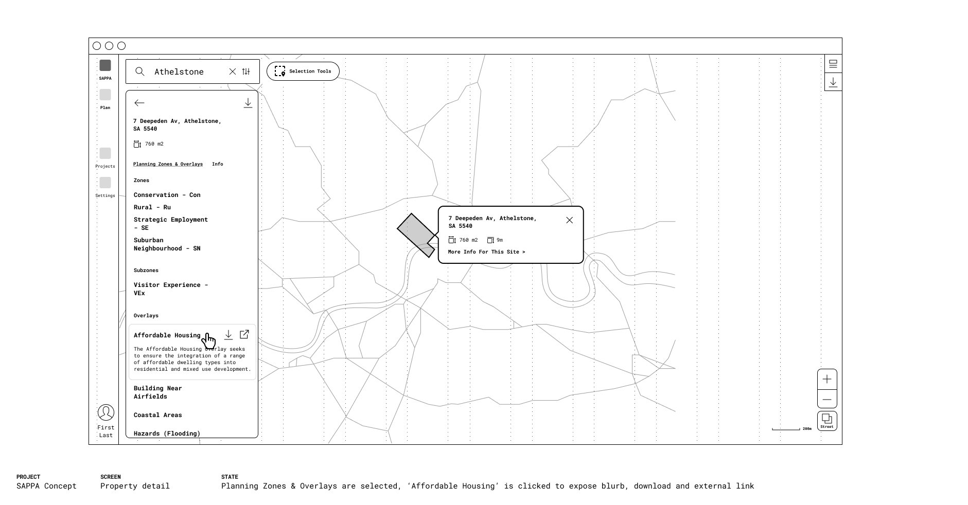 PlanSA prototype on laptop alternate screen