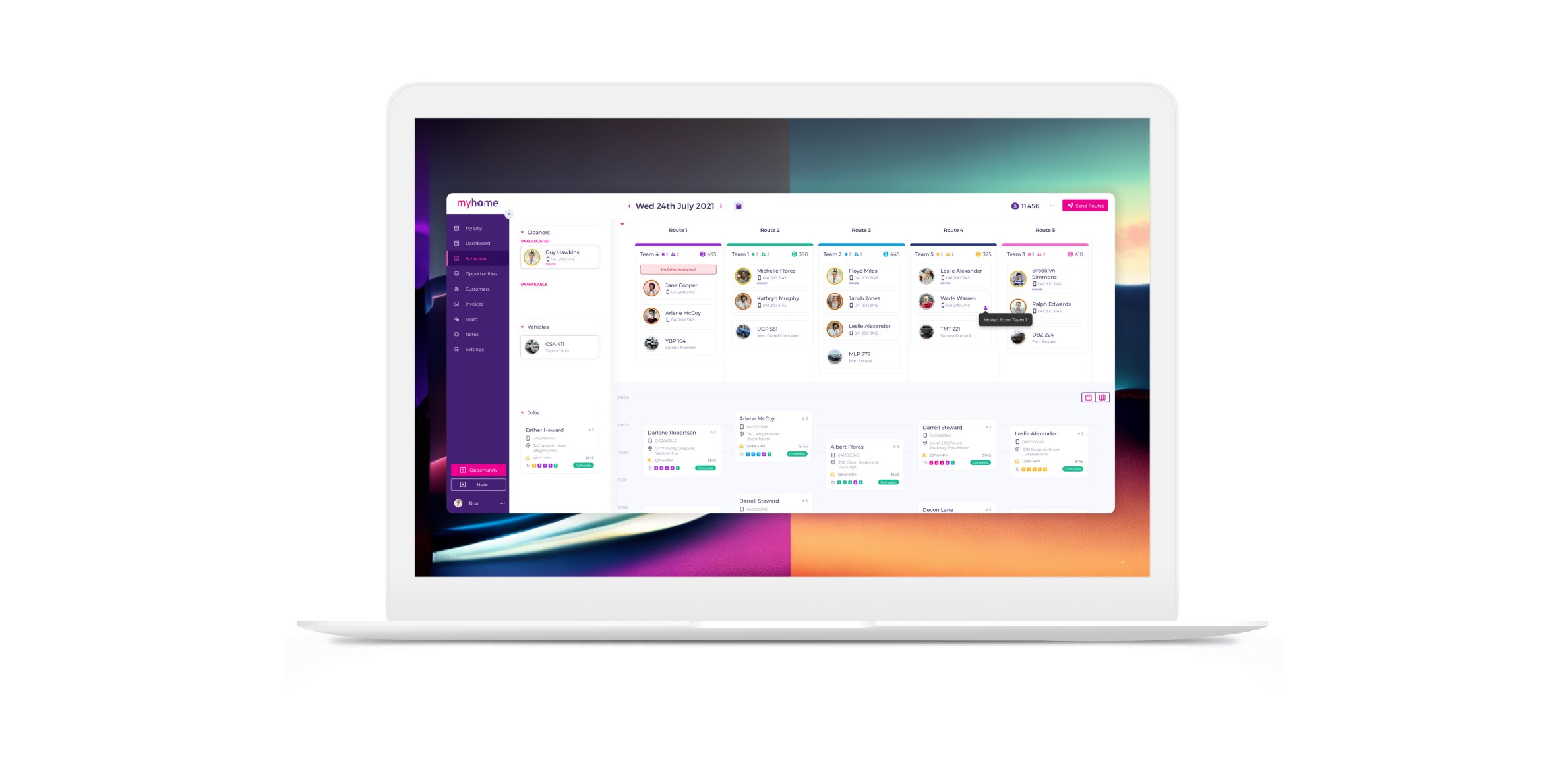 myhome platform header screens