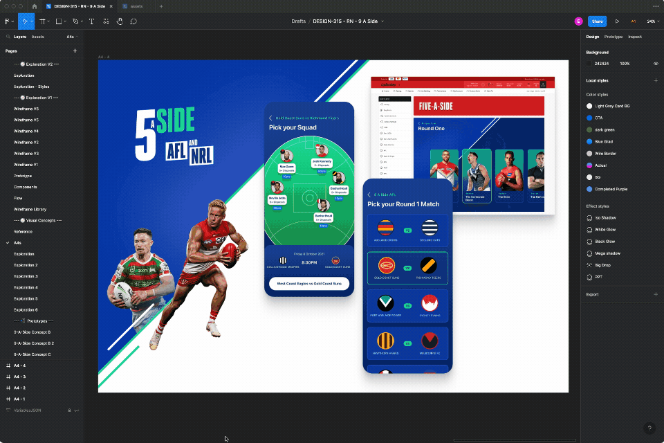 Sports team interaction animation