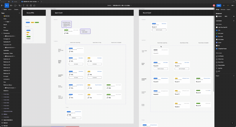 Sports app prototype animation